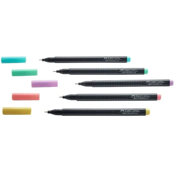 Faber-Castell: Zestaw pastelowych cienkopisów Grip 0,4 mm, 5 sztuk zdjęcie 2