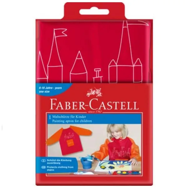Faber-Castell: fartuch malarski dla dzieci w kolorze czerwono-pomarańczowym zdjęcie 1