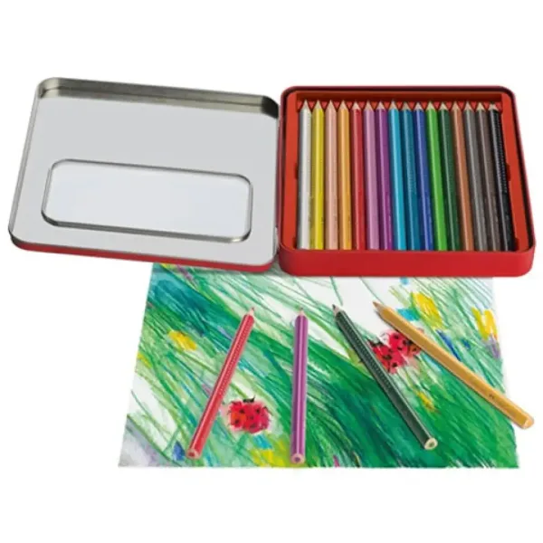 Faber-Castell: zestaw kredek Jumbo Grip w metalowym pudełku, 16 sztuk zdjęcie 2