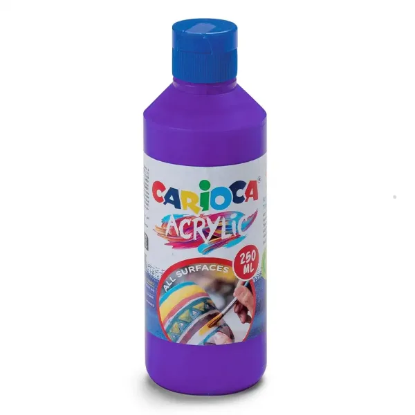 Farba akrylowa 250 ml w kolorze fioletowym - Carioca zdjęcie 1