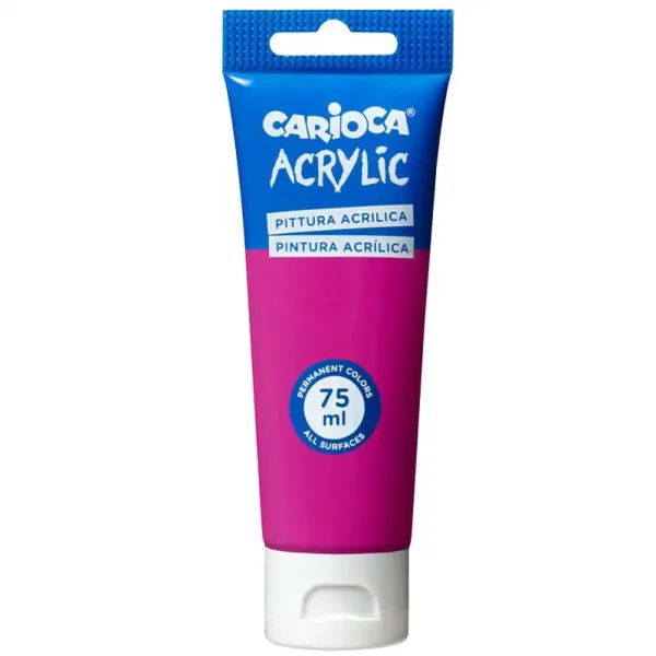Farba akrylowa 75 ml w kolorze magenta – Carioca zdjęcie 1