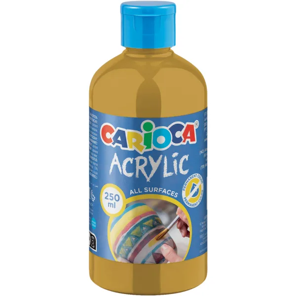 Farba akrylowa Acrylic Akril, kolor złoty, 250 ml - Carioca zdjęcie 1