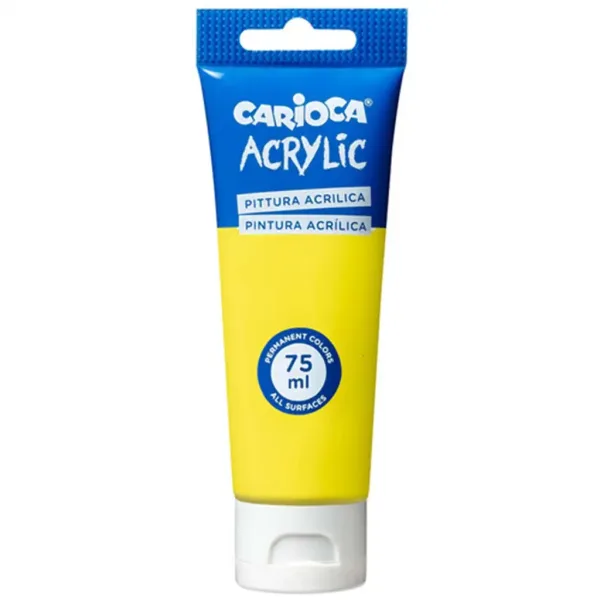 Farba akrylowa Carioca, kolor cytrynowo-żółty, 75 ml zdjęcie 1