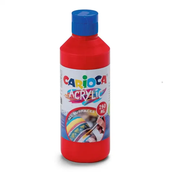 Farba akrylowa Carioca, kolor czerwony, 250 ml zdjęcie 1
