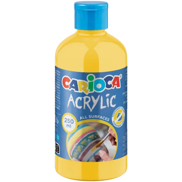 Farba akrylowa w kolorze cytrynowym 250 ml - Carioca zdjęcie 1