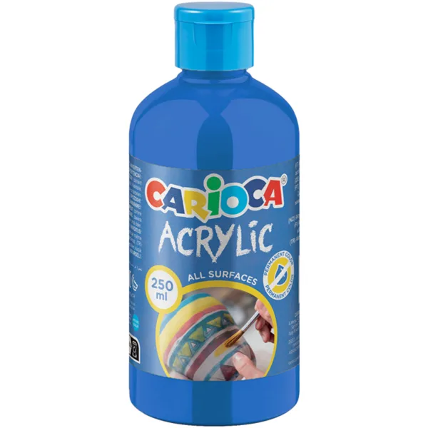 Farba akrylowa w kolorze niebieskim 250 ml - Carioca zdjęcie 1
