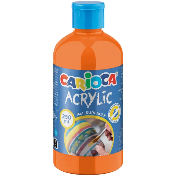 Farba akrylowa w kolorze pomarańczowym 250 ml - Carioca zdjęcie 1