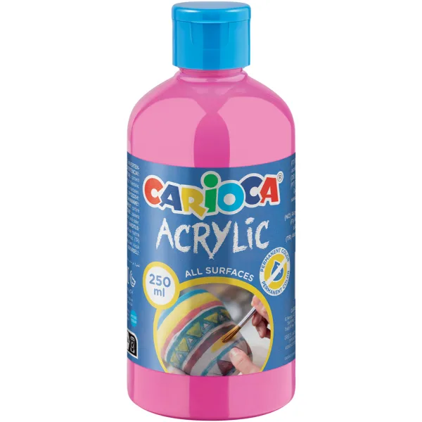 Farba akrylowa w kolorze różowym 250 ml - Carioca zdjęcie 1