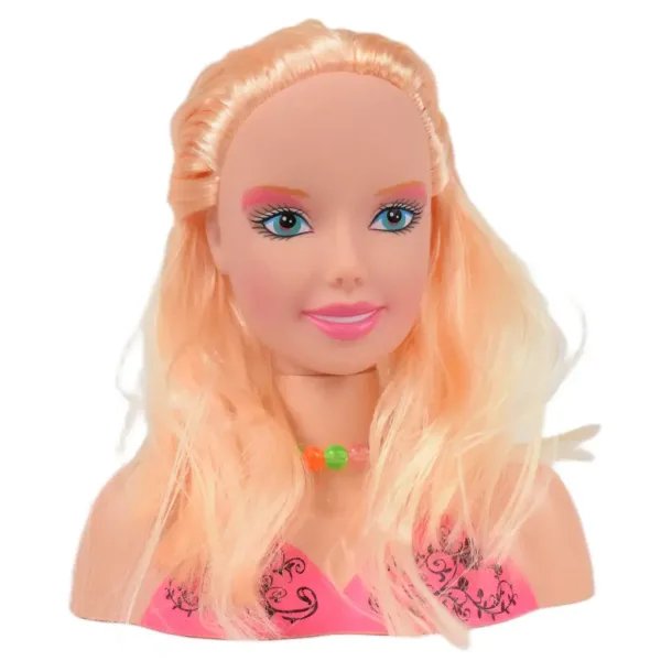 Fashion Girl: Głowa lalki do czesania i stylizacji z blond włosami, paletą do makijażu i akcesoriami, 21 cm zdjęcie 2
