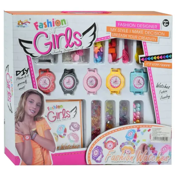 Fashion Girls: Zestaw do tworzenia zegarków z kolorowymi koralikami, 5 zegarkami i akcesoriami zdjęcie 1