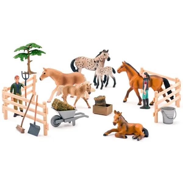 Faunica: zestaw do zabawy z końmi, 25 elementów - Woodyland zdjęcie 2
