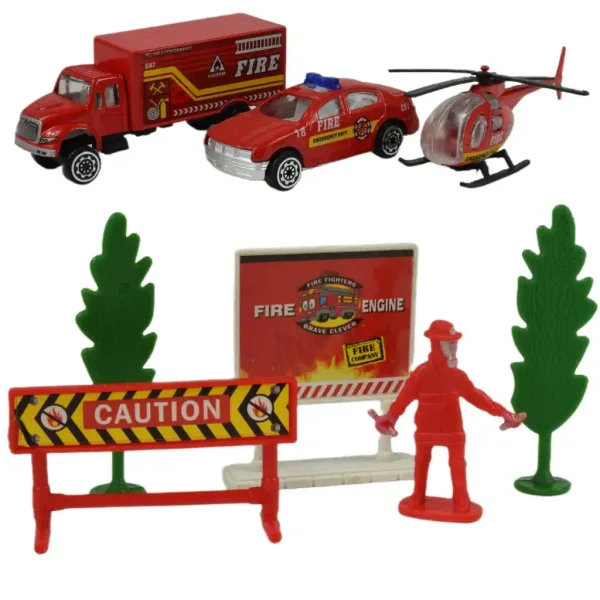 Fire Crew: Zestaw małych samochodzików strażackich z akcesoriami zdjęcie 2
