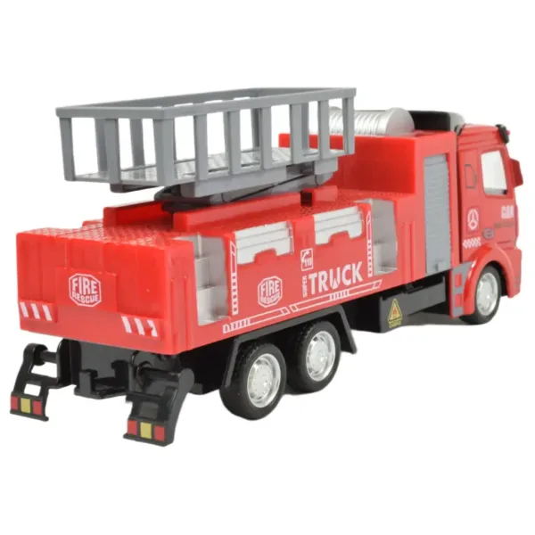 Fire Rescue: Strażacki wóz z koszem podnośnikowym napędzany kołem zamachowym 19 cm zdjęcie 3