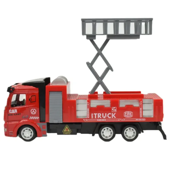 Fire Rescue: Strażacki wóz z koszem podnośnikowym napędzany kołem zamachowym 19 cm zdjęcie 4