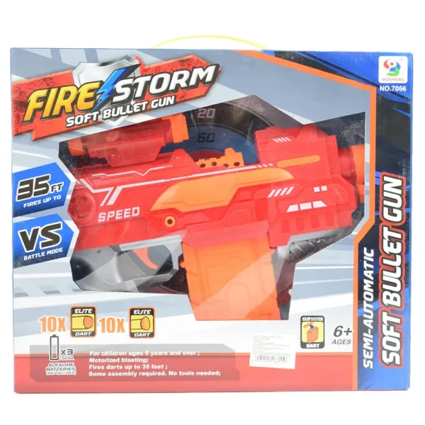 Fire Storm: Elektryczna broń miotająca gąbki z nabojami i światłem 33 cm zdjęcie 7