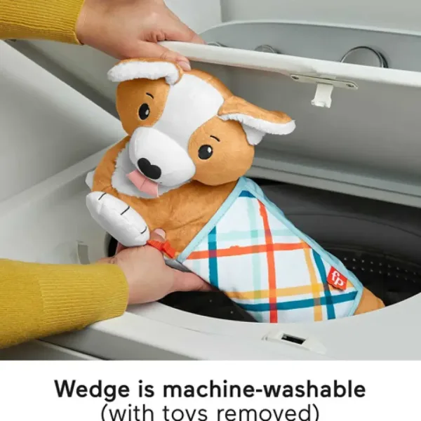 Fisher-Price: Corgie Puppy Rośnij ze mną poduszka z grzechotką, gryzakiem i lusterkiem - Mattel zdjęcie 3