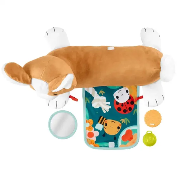 Fisher-Price: Corgie Puppy Rośnij ze mną poduszka z grzechotką, gryzakiem i lusterkiem - Mattel zdjęcie 4