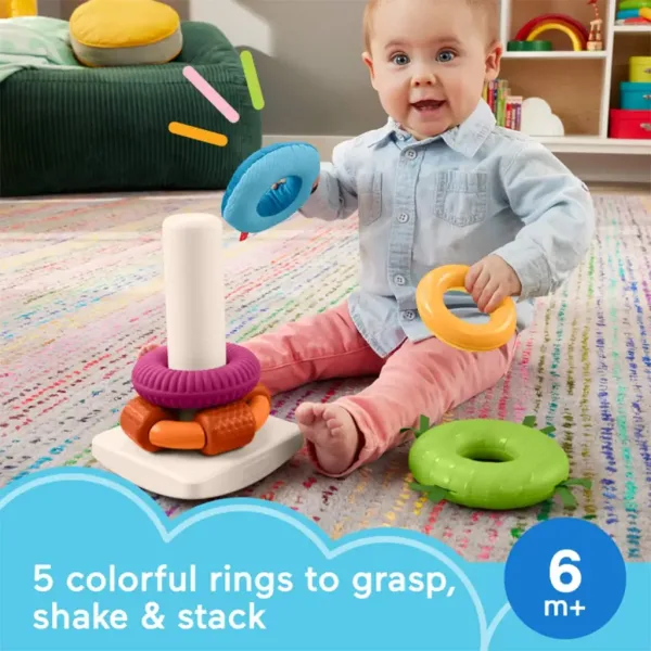 Fisher-Price: Sensory Rock-A-Stack™ piramida z pierścieniami - Mattel zdjęcie 2