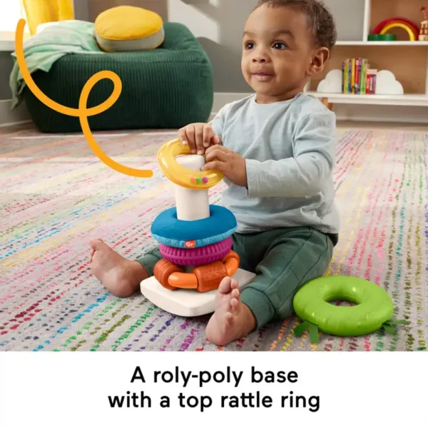 Fisher-Price: Sensory Rock-A-Stack™ piramida z pierścieniami - Mattel zdjęcie 3