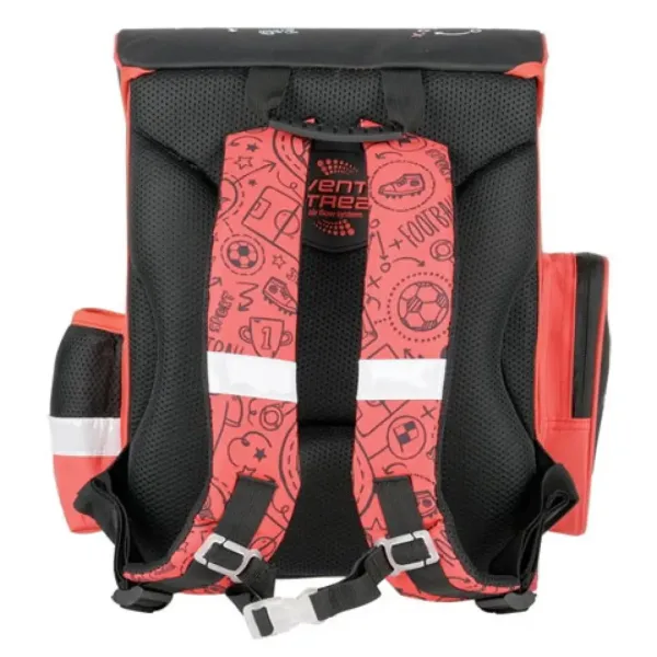 Football czarno-czerwony ergonomiczny plecak szkolny, 36x27x14cm - Bambino zdjęcie 3