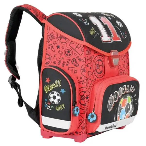 Football czarno-czerwony ergonomiczny plecak szkolny, 36x27x14cm - Bambino zdjęcie 4