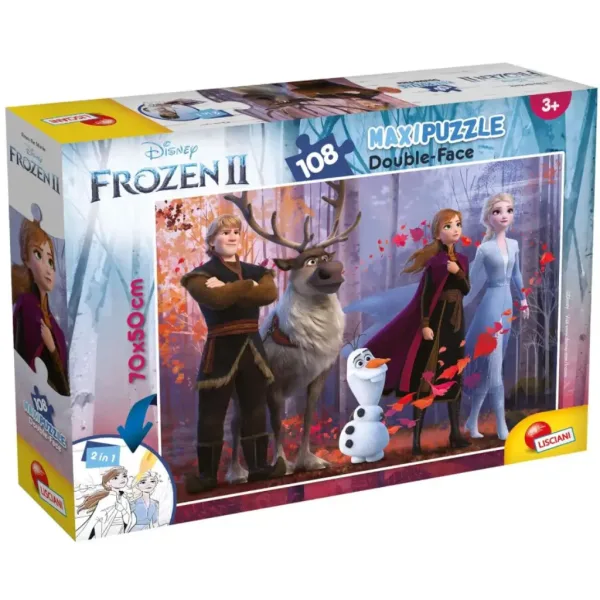Frozen 2 2 w 1 układanka 108 elementów i kolorowanka 70x50cm - Lisciani zdjęcie 1