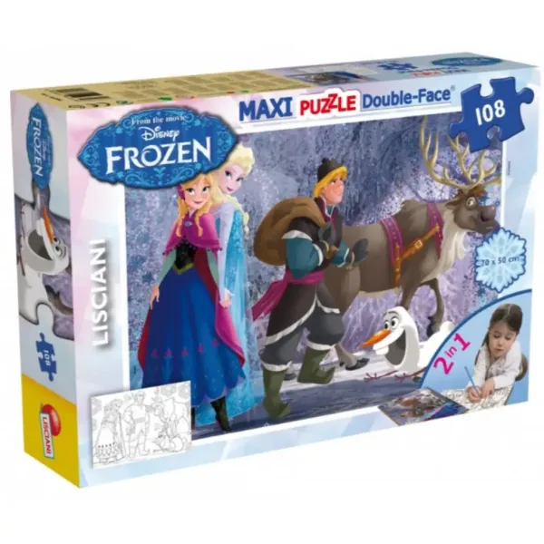 Frozen drużyna 2 w 1 puzzle 108 elementów i kolorowanka 70x50 cm - Lisciani zdjęcie 1