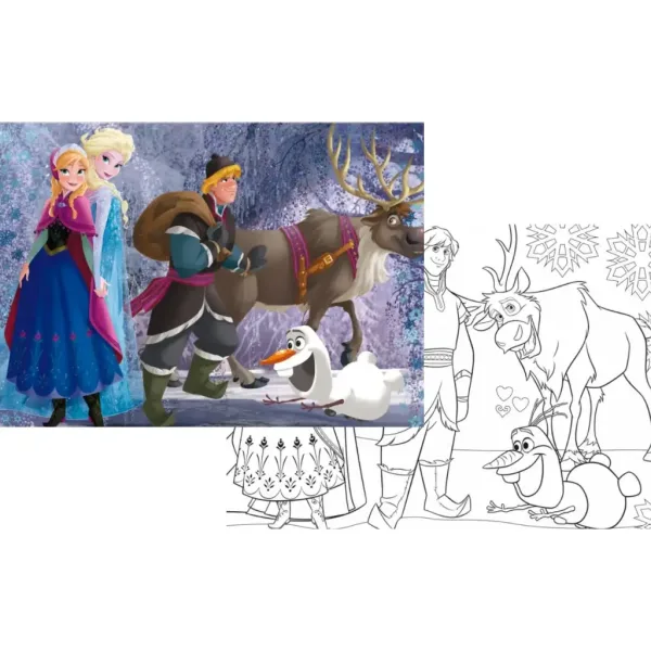 Frozen drużyna 2 w 1 puzzle 108 elementów i kolorowanka 70x50 cm - Lisciani zdjęcie 2