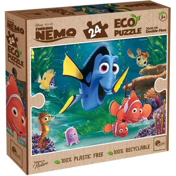Gdzie jest Nemo 2 w 1: ekologiczna maxi układanka 24 elementy i kolorowanka 70x50 cm – Lisciani zdjęcie 1