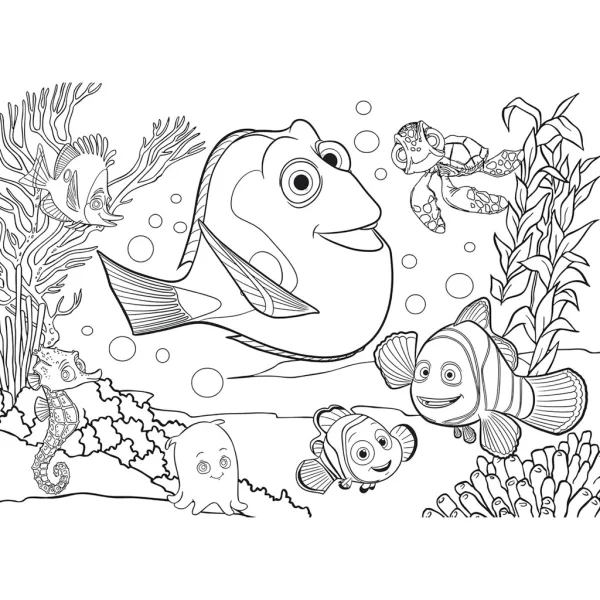 Gdzie jest Nemo 2 w 1: ekologiczna maxi układanka 24 elementy i kolorowanka 70x50 cm – Lisciani zdjęcie 3