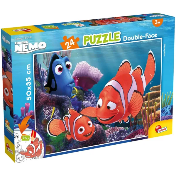 Gdzie jest Nemo 2 w 1 puzzle 24 elementów i kolorowanka 50x35 cm - Lisciani zdjęcie 1