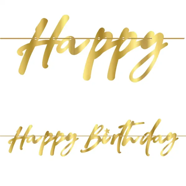 Girlanda „Happy Birthday” – w kolorze złotym zdjęcie 1