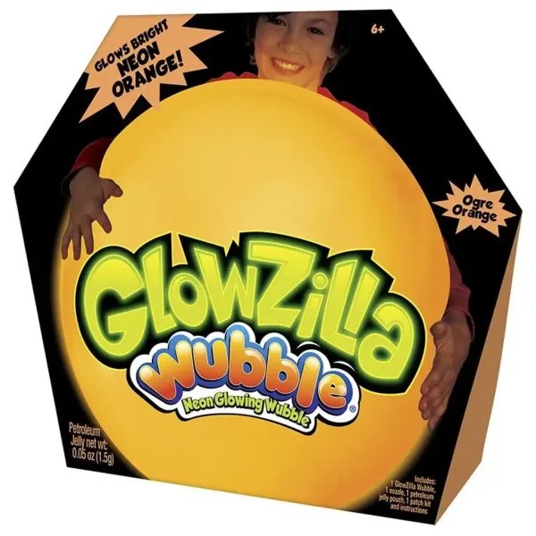 Glowzilla Wubble świecąca piłka bąbelkowa w kolorze neonowym pomarańczowym 75 cm zdjęcie 1