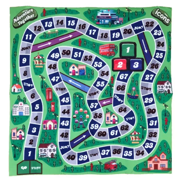 Gra planszowa z wozem strażackim Mata do zabawy 70x70cm zdjęcie 2