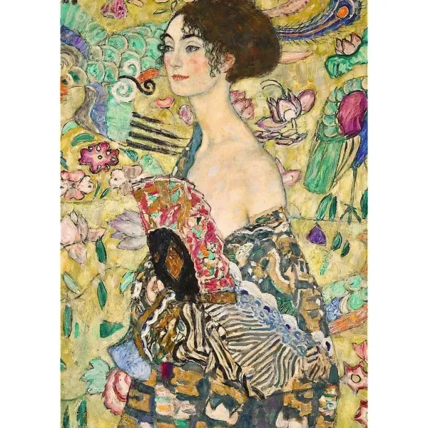 Gustav Klimt: Dama z wachlarzem puzzle 1000 elementów - Trefl zdjęcie 2