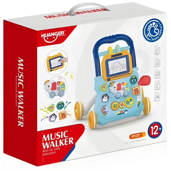 Happy World: Chodzik edukacyjny dla chłopców z muzyką i motywem słonia zdjęcie 4