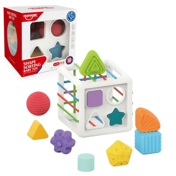 Happy World: Zestaw 10 wesołych sorterów kształtów zdjęcie 1