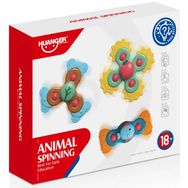 Happy World: Zestaw edukacyjny dla niemowląt 3 szt. zwierzęta spinner zdjęcie 5