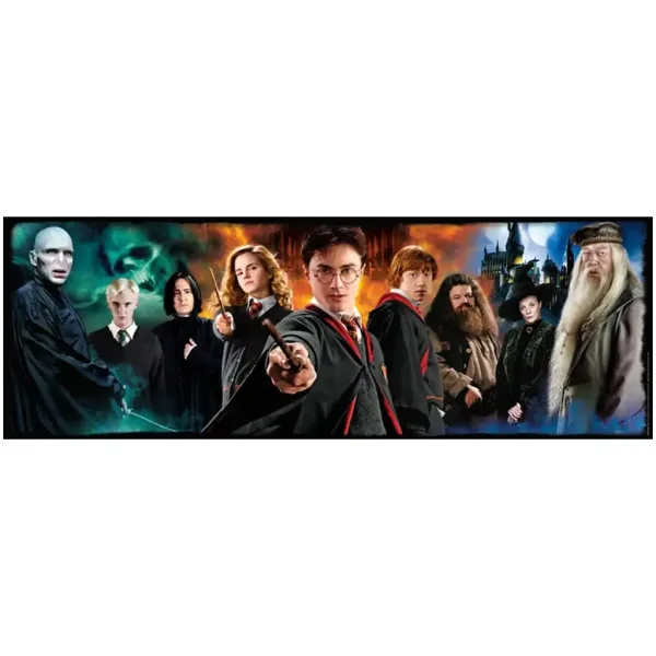 Harry Potter – Wojownicy świata magii, panoramiczne puzzle 1000 elementów z plakatem – Clementoni zdjęcie 2