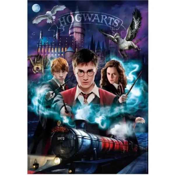 Harry Potter - Magiczna podróż 1000-elementowe puzzle z plakatem - Clementoni zdjęcie 2