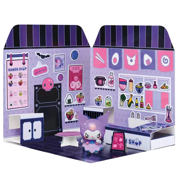 Hello Kitty: Kuromi Ramen Shop figurka z domkiem do ozdabiania naklejkami - Comansi zdjęcie 3