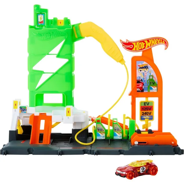 Hot Wheels: City stacja ładowania zestaw torów z 1 samochodzikiem - Mattel zdjęcie 6