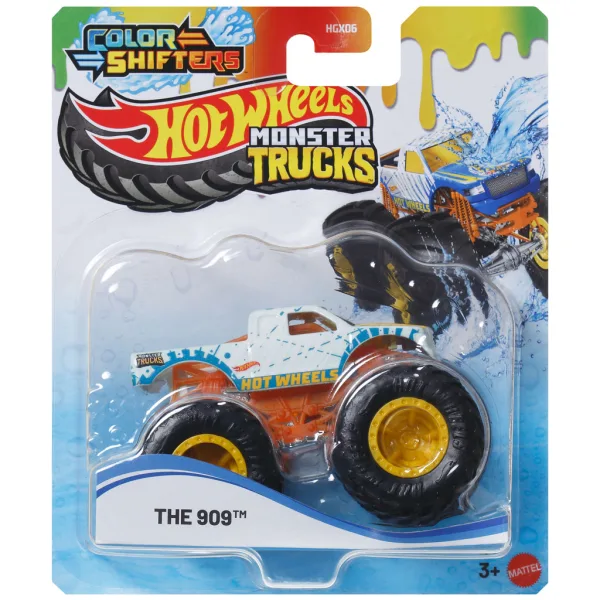 Hot Wheels Monster Truck: The 909 zmieniający kolor samochodzik 1/64 - Mattel