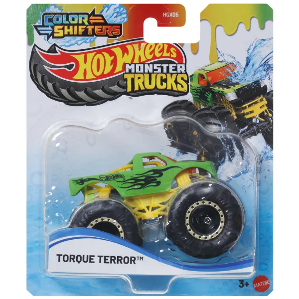 Hot Wheels Monster Truck: Torque Terror zmieniający kolory samochodzik 1/64 - Mattel zdjęcie 1