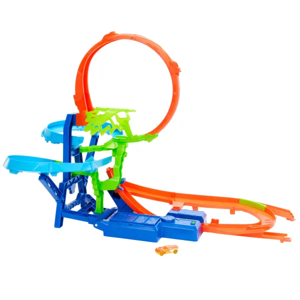 Hot Wheels Stunt Tracks: Zderzenie w powietrzu – zestaw torów z małym samochodzikiem – Mattel zdjęcie 2
