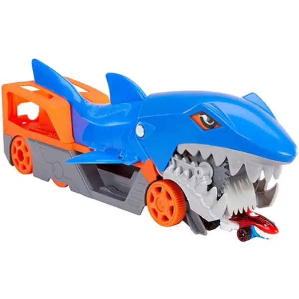 Hot Wheels: Zestaw do zabawy z rekinem pożerającym samochody z małym samochodzikiem - Mattel zdjęcie 3