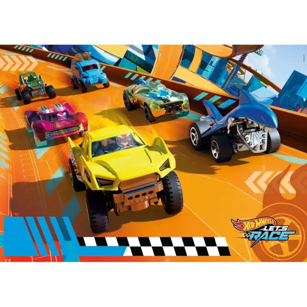 Hot Wheels gotowy do wyścigu 104-elementowe maxi supercolor puzzle - Clementoni zdjęcie 2