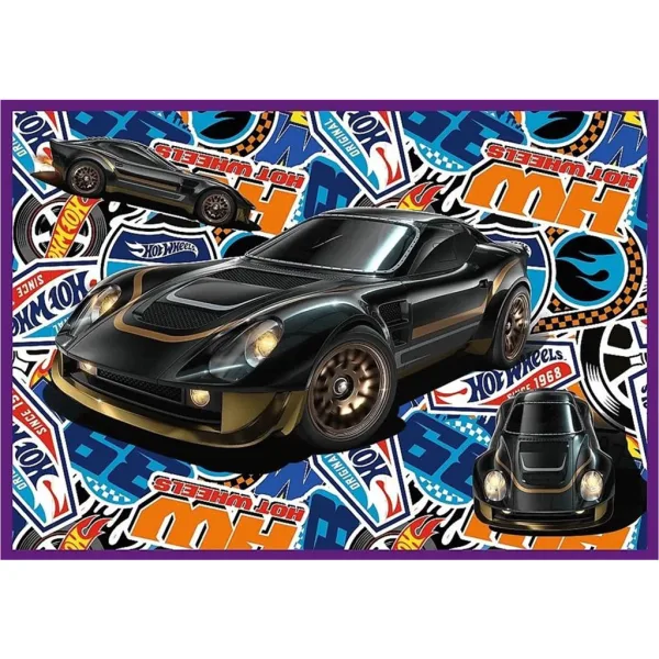 Hot Wheels samochody wyścigowe — zestaw 4 puzzli po 250 elementów - Trefl zdjęcie 5