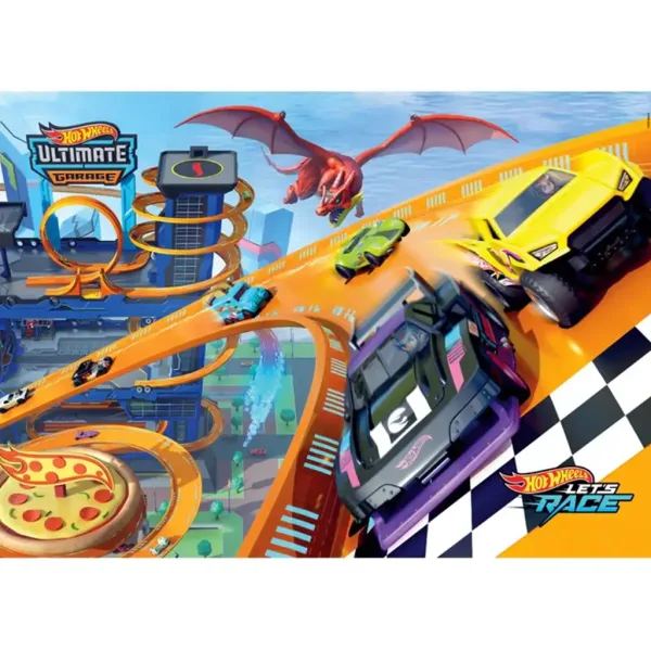 Hot Wheels wyścig 104-elementowe supercolor puzzle - Clementoni zdjęcie 2