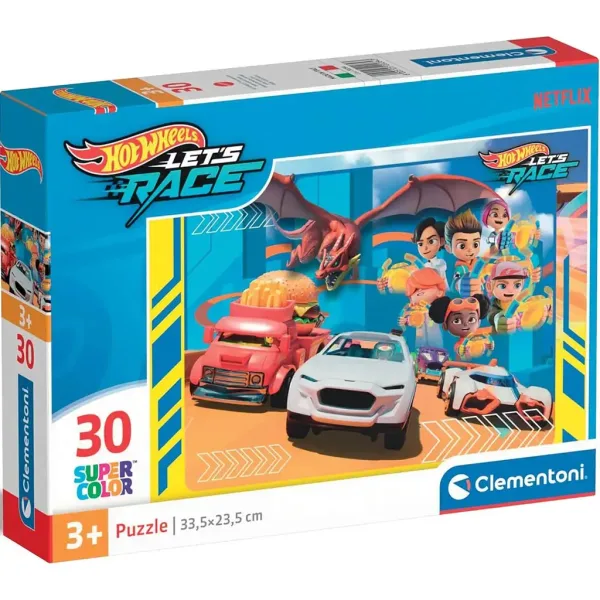 Hotwheels 30-elementowa układanka Supercolor - Clementoni zdjęcie 1